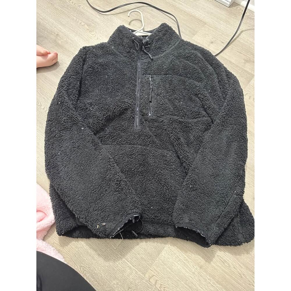 Torrid Black Sherpa Quarter Zip Pullover M